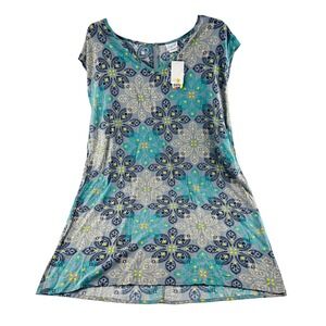 All For Color Dress Women's size‎ Medium Rayon Pullover Shirt Dress Colorful NWT